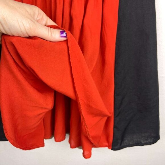 AJ Armani Jeans Linen Colorblock Panel A-Line Skirt - Picture 6 of 9